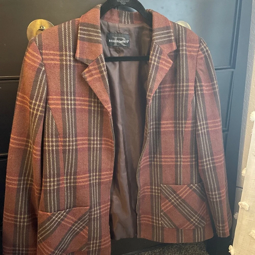 Oversized Plaid Blazer - Picture 1 of 6